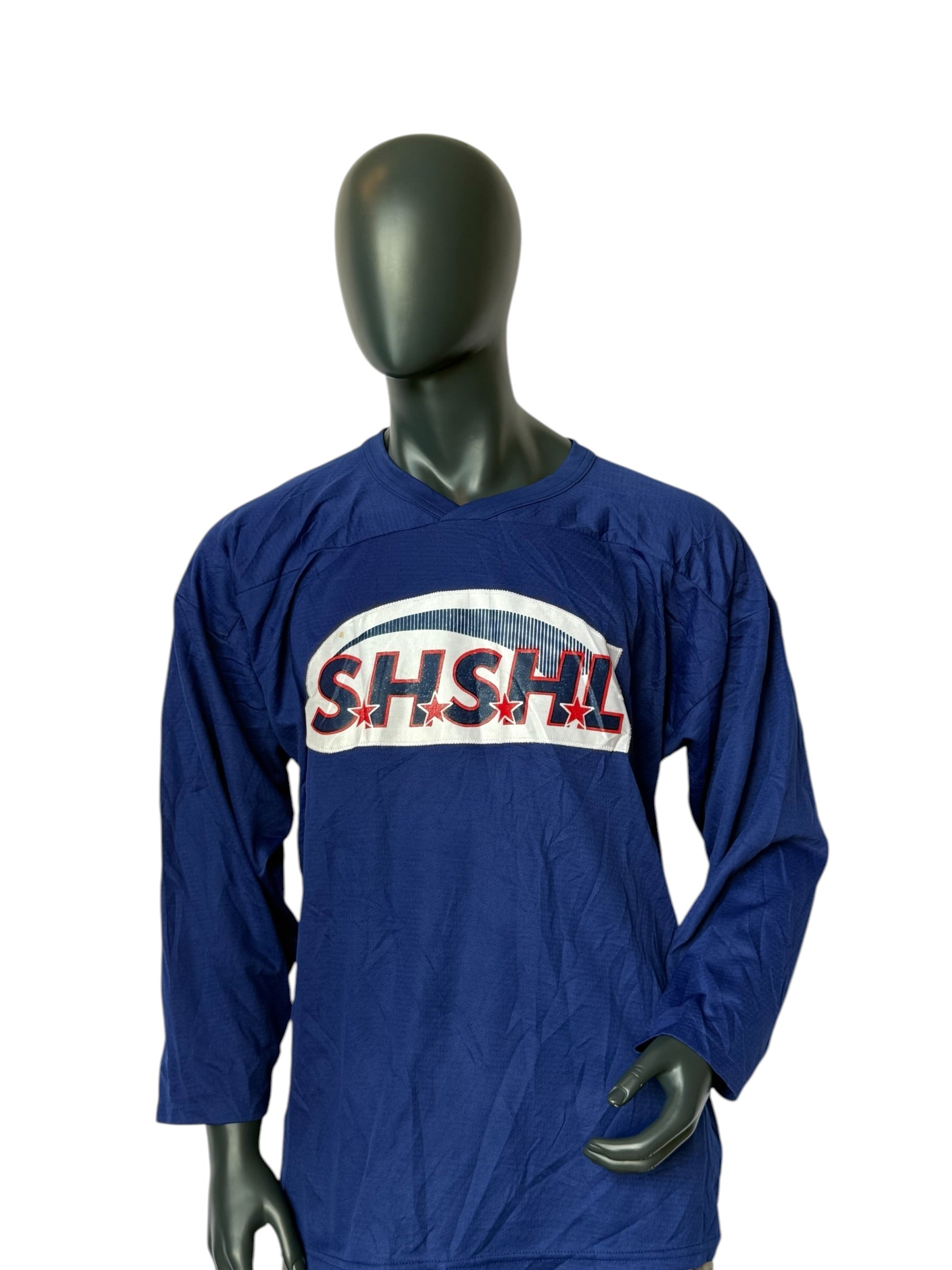 Vintage SHSHL Hockey Jersey Blau Number 3 Longsleeve Retro Sportswear
